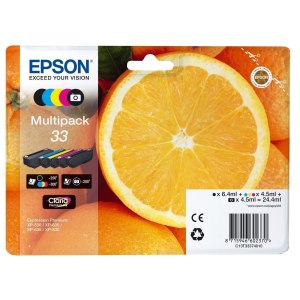 Epson 33 Multipack - 5er-Pack - 24.4 ml - Schwarz, Gelb,...