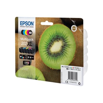 Epson Kiwi Multipack 5-colours 202XL Claria Premium Ink - Resa elevata (XL) - Inchiostro a base di pigmento - Inchiostro colorato - 13,8 ml - 8,5 ml - 5 pz