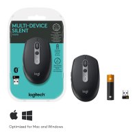 Logitech M590 Silent - Maus - Für Rechtshänder - optisch - 7 Tasten - kabellos - Bluetooth, 2.4 GHz - kabelloser Empfänger (USB)