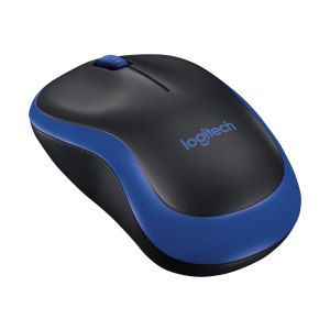 Logitech M185 - Ambidextrous - Optical - RF Wireless - 1000 DPI - Black - Blue