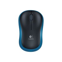 Logitech M185 - Ambidextrous - Optical - RF Wireless - 1000 DPI - Black - Blue