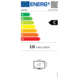 Fujitsu Displays B22-8 WE - 55,9 cm (22") - 1680 x 1050 Pixel - WSXGA+ - LED - 5 ms - Argento