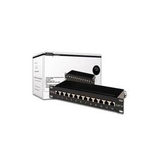 DIGITUS CAT 6, Klasse E Patch Panel, geschirmt, schwarz