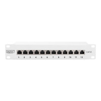 DIGITUS CAT 6, Class E Patch Panel, shielded, grey