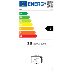 AOC P1 X24P1 - 61 cm (24") - 1920 x 1200 Pixel - WUXGA - LED - 4 ms - Nero