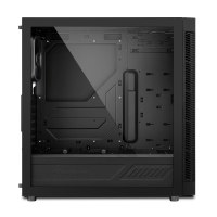 Sharkoon TG6 RGB - Tower - ATX - Seitenteil mit Fenster (gehärtetes Glas) - keine Spannungsversorgung - Schwarz - USB/Audio