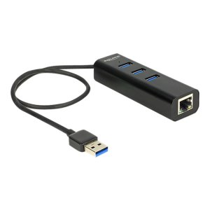 Delock USB 3.0 Hub 3 Port + 1 Port Gigabit LAN...