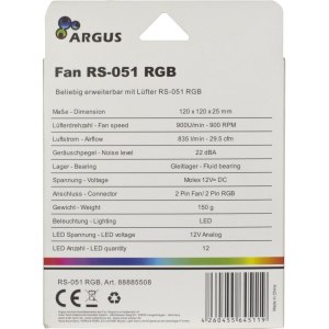 Inter-Tech Argus RS-051 RGB - Case fan - 120 mm