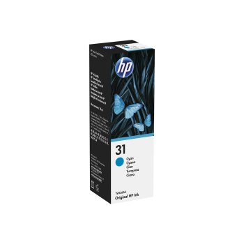 HP 31 70-ml Cyan Original Ink Bottle - Ciano - HP - HP Ink Tank 310 - HP Ink Tank Wireless 410 - HP Smart Tank 350 - HP Smart Tank Wireless 450 - HP Smart... - 8000 pagine - Resa standard - 70 ml