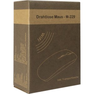 Inter-Tech M-229 - Maus - ergonomisch - rechts- und linkshändig - optisch - 4 Tasten - kabellos - 2.4 GHz, Wi-Fi - kabelloser Empfänger (USB) - Schwarz - retail