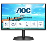 AOC 22B2H/EU - LED-Monitor - 55 cm (22") (21.5" sichtbar) - 1920 x 1080 Full HD (1080p) @ 75 Hz - VA - 200 cd/m² - 3000:1 - 4 ms - HDMI, VGA - Schwarz