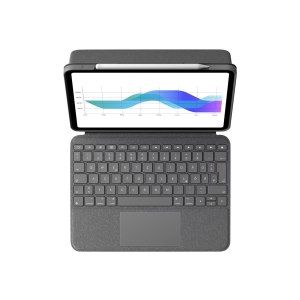 Logitech Folio Touch - Tastatur und Foliohülle - mit Trackpad - hinterleuchtet - Apple Smart connector - QWERTZ - Deutsch - Oxford Gray - für Apple 10.9-inch iPad Air (4. Generation, 5. Generation)