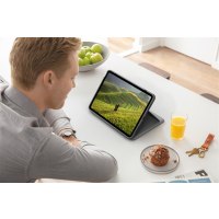 Logitech Folio Touch - Tastatur und Foliohülle - mit Trackpad - hinterleuchtet - Apple Smart connector - QWERTZ - Deutsch - Oxford Gray - für Apple 10.9-inch iPad Air (4. Generation, 5. Generation)