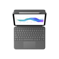 Logitech Folio Touch - Tastatur und Foliohülle - mit Trackpad - hinterleuchtet - Apple Smart connector - QWERTZ - Deutsch - Oxford Gray - für Apple 10.9-inch iPad Air (4. Generation, 5. Generation)