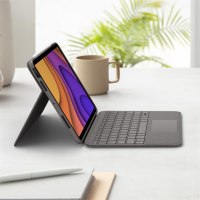 Logitech Folio Touch - Tastatur und Foliohülle - mit Trackpad - hinterleuchtet - Apple Smart connector - QWERTZ - Deutsch - Oxford Gray - für Apple 10.9-inch iPad Air (4. Generation, 5. Generation)