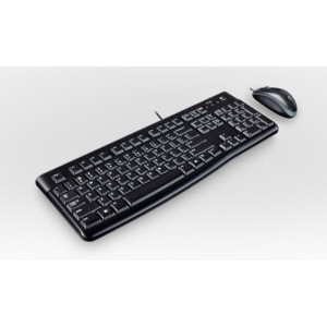 Logitech LGT-MK120-US - Wired - USB - QWERTY - Black - Mouse included
