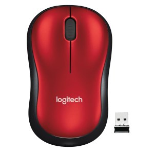 Logitech LGT-M185R - Ambidextrous - Optical - RF Wireless - 1000 DPI - Red