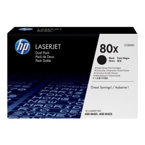 HP 80x - 2er-Pack - Hohe Ergiebigkeit - Schwarz -...