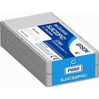 Epson SJIC22P(C): Ink cartridge for ColorWorks C3500 (Cyan) - Original - Cyan - Epson - Epson TM-C3500 Epson TM-C3500 (012) - 1 pc(s) - China