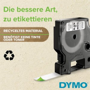 Dymo D1 - Selbstklebend - Schwarz auf Gelb - Rolle (1,2 cm x 7 m)