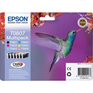 Epson T0807 Multipack - 6er-Pack - 44.4 ml - Schwarz, Gelb, Cyan, Magenta, hellmagentafarben, hell Cyan