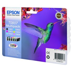 Epson T0807 Multipack - 6er-Pack - 44.4 ml - Schwarz,...