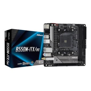 ASRock B550M-ITX/ac - Motherboard - Mini-ITX - Socket AM4 - AMD B550 Chipsatz - USB-C Gen1, USB 3.2 Gen 1 - Bluetooth, Gigabit LAN, Wi-Fi - Onboard-Grafik (CPU erforderlich)