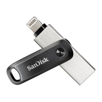 SanDisk iXpand - 64 GB - USB Type-A / Lightning - 3.2 Gen 2 (3.1 Gen 2) - Girevole - Nero - Argento