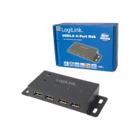 LogiLink Hub - 4 x USB 2.0 - Desktop, wandmontierbar