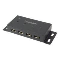 LogiLink Hub - 4 x USB 2.0 - Desktop, wandmontierbar