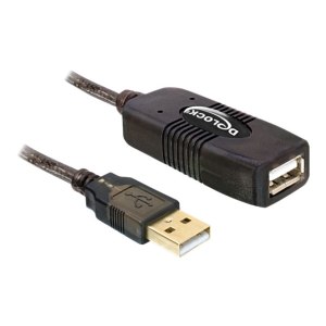 Delock 15m USB 2.0 - 15 m - Maschio/Femmina - Nero