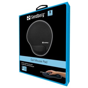 SANDBERG Gel Mousepad with Wrist Rest - Nero - Monocromatico - Gel - Riposo del polso