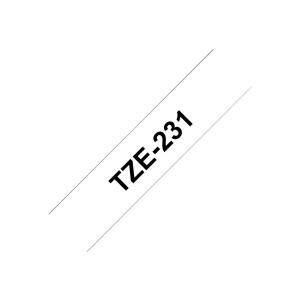 Brother TZe-231 - Selbstklebend - Schwarz auf Weiß - Rolle (1,2 cm x 8 m)
