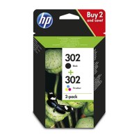 HP 302 Combo Pack - 2-pack - black, colour (cyan, magenta, yellow)