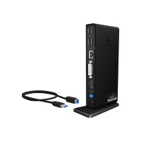 ICY BOX IB-DK2241AC - Cablato - USB 3.2 Gen 1 (3.1 Gen 1) Type-A - 3,5 mm - 10,100,1000 Mbit/s - Nero - 5 Gbit/s