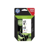 HP 62 2-pack Black/Tri-color Original Ink Cartridges - High (XL) Yield - Pigment-based ink - Dye-based ink - 200 pages - 2 pc(s) - Multi pack