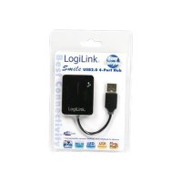 LogiLink USB 2.0 4-Port Hub - 480 Mbit/s - Nero - Windows 98SE/ME/200/XP/Vista/2003/7 - 450 g