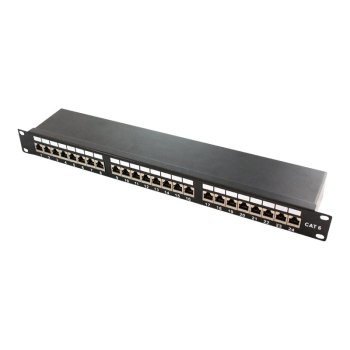 LogiLink Patch Panel - CAT 6a - STP - RJ-45 X 24 - Schwarz, RAL 9005 - 1U - 48.3 cm (19")