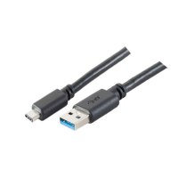 S-Conn 77141-1.8 USB Kabel 1,8 m USB 3.2 Gen 1 (3.1 Gen 1) USB C USB A Schwarz