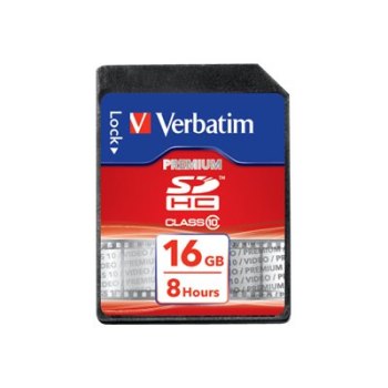 Verbatim Premium - 16 GB - SDHC - Classe 10 - 10 MB/s - 10 MB/s