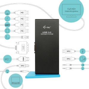 i-Tec USB 3.0 Dual Docking Station - Dockingstation - USB - DVI, HDMI - GigE