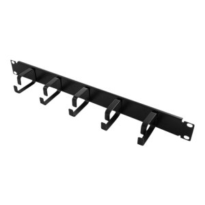 LogiLink cable management bar - black, RAL 9005 - 1U -...