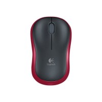 Logitech M185 - Ambidestro - Ottico - RF Wireless - 1000 DPI - Nero - Rosso