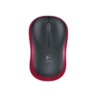 Logitech M185 - Ambidestro - Ottico - RF Wireless - 1000 DPI - Nero - Rosso