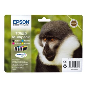 Epson Monkey Multipack 4 colori - Originale - Inchiostro a base di pigmento - Nero - Ciano - Magenta - Giallo - Epson - Confezione multipla - - Epson Stylus SX415 - Epson Stylus SX410 - Epson Stylus SX405WiFi - Epson Stylus SX405/SX400 -...