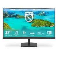 Philips E-line 271E1SCA - LED-Monitor - gebogen - 68.6 cm (27") - 1920 x 1080 Full HD (1080p) @ 75 Hz - VA - 250 cd/m² - 3000:1 - 4 ms - HDMI, VGA - Lautsprecher - Textured Black