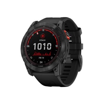 Garmin fenix 7X Solar - 51 mm - Slate Gray - Sportuhr mit Band - Silikon - schwarz - Handgelenkgröße: 127-210 mm - Anzeige 3.556 cm (1.4")