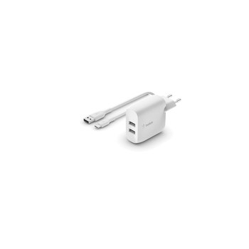 Belkin BoostCharge - Netzteil - 24 Watt - 2 Ausgabeanschlussstellen (USB)