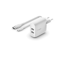 Belkin BoostCharge - Netzteil - 24 Watt - 2 Ausgabeanschlussstellen (USB)