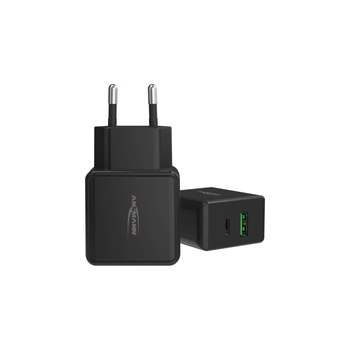 Ansmann HC218PD - Netzteil - 18 Watt - 3000 mA - PD, QC 3.0 - 2 Ausgabeanschlussstellen (USB, 24 pin USB-C)